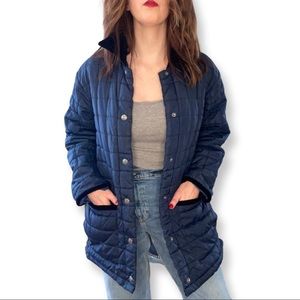 🕰 Vintage Tommy Hilfiger Blue Quilted Puffer Coat Size M